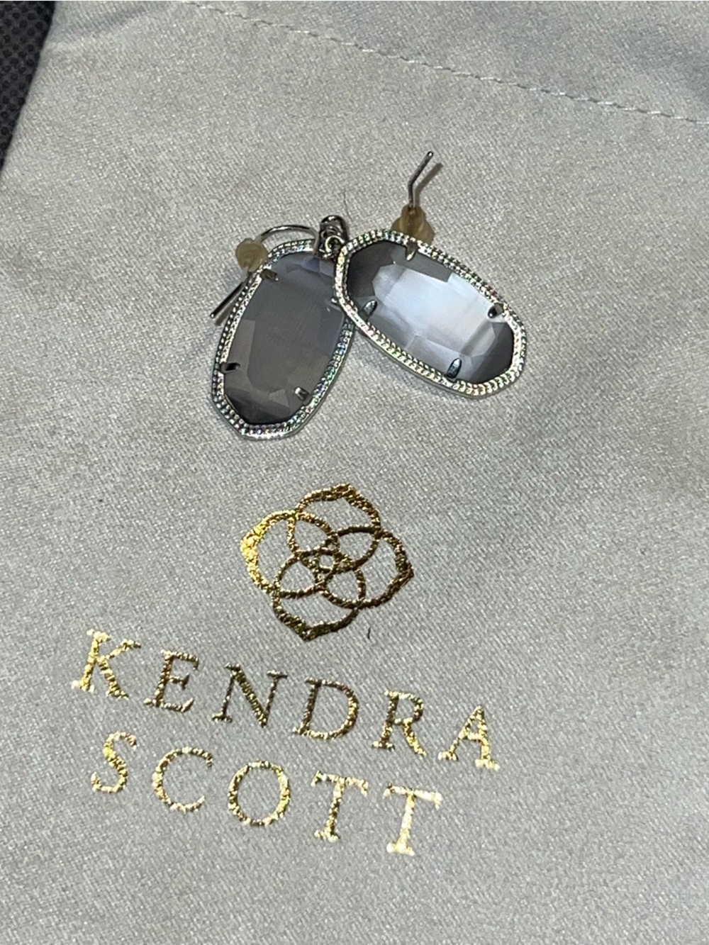 Kendra Scott Elle Drop Earrings in Slate Grey & Silver
